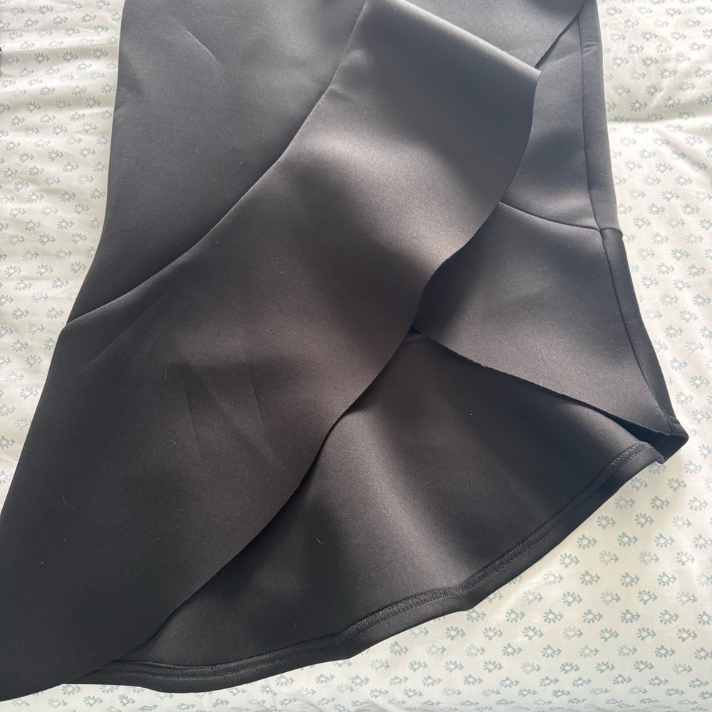 ASOS True Violet Elegant Black One-Shoulder Ruffle Midi Size 10 Dress - Picture 11 of 12